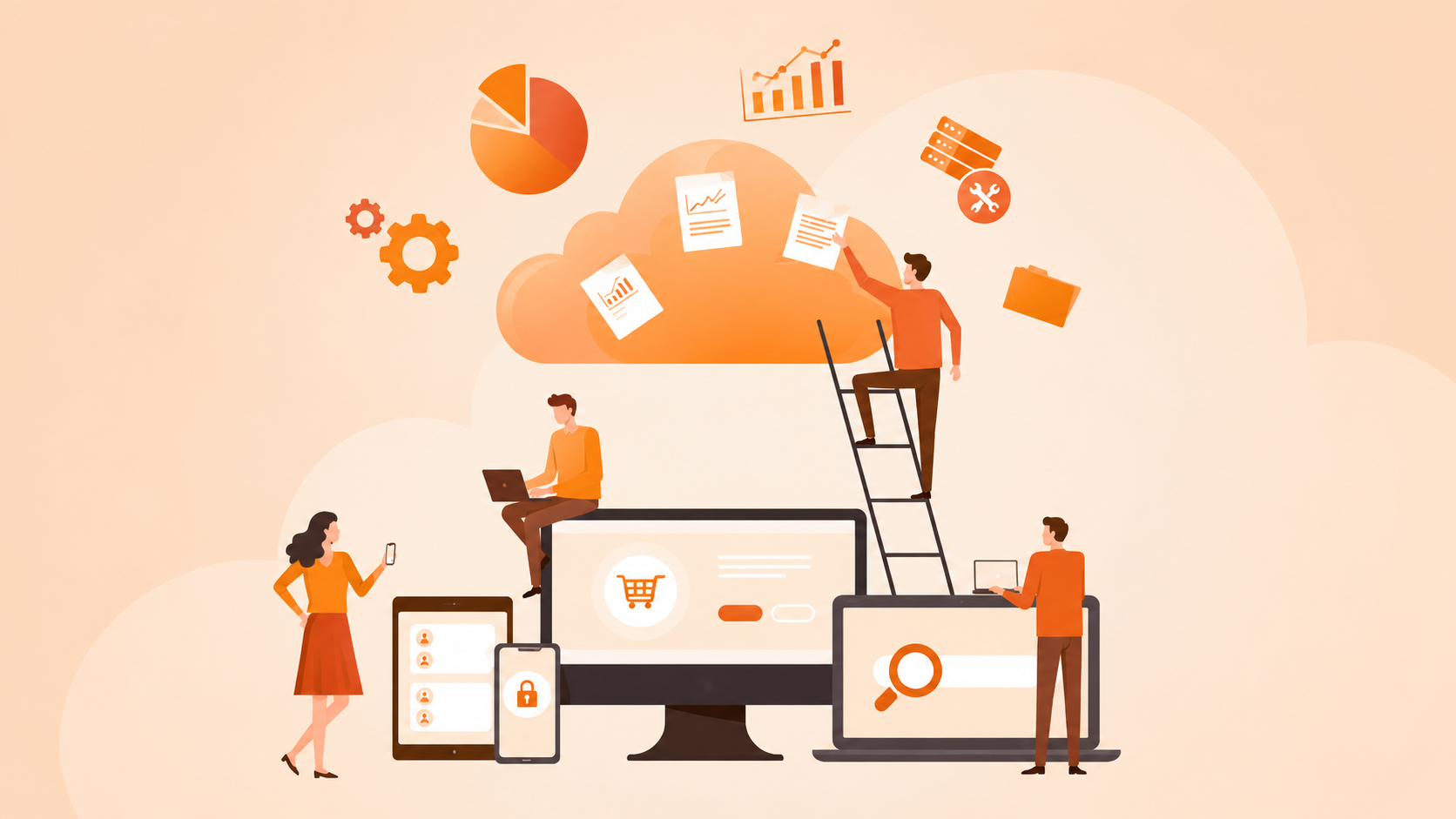 Minh họa hệ thống quản lý doanh nghiệp Workly